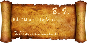 Báthori Iván névjegykártya