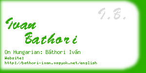 ivan bathori business card